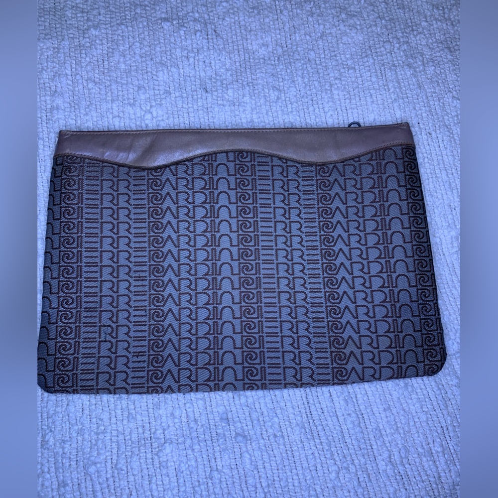 Vintage Pierre Cardin Brown and Tan Laptop Sleeve/Pochette